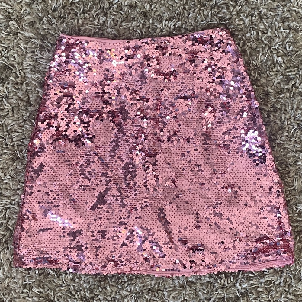 H&M Pink Sequinned Sparkly Mini Skirt